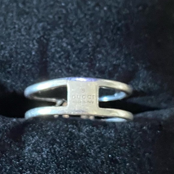Gucci Interlocking GG Sterling Silver Ring Sz 6 EUC with lighted ring box $175 - Picture 3 of 9